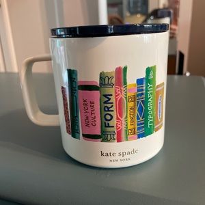 Kate Spade Books Stainless Steel Travel Mug Handle 16oz